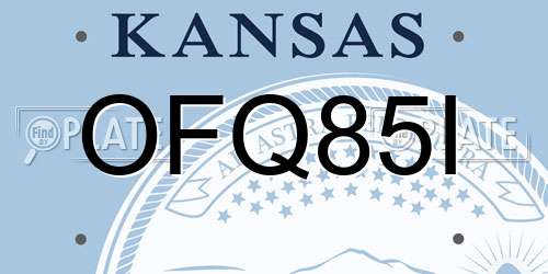 OFQ85I Kansas License Plate