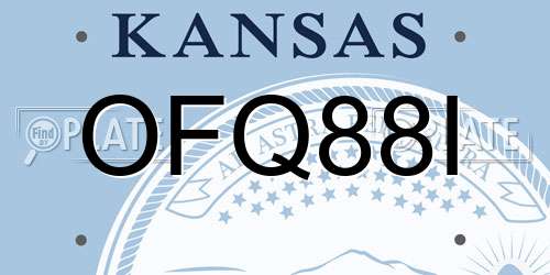 OFQ88I Kansas License Plate
