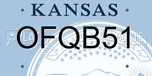 OFQB51 Kansas License Plate