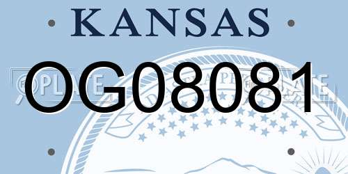 OG08081 Kansas License Plate