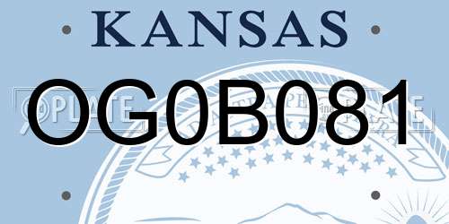 OG0B081 Kansas License Plate