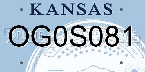 OG0S081 Kansas License Plate