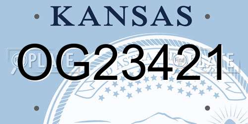 OG23421 Kansas License Plate