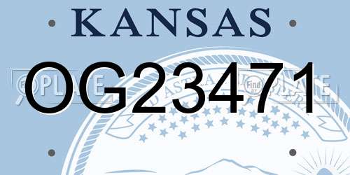 OG23471 Kansas License Plate