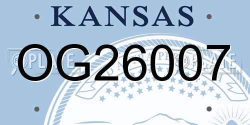 OG26007 Kansas License Plate