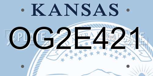 OG2E421 Kansas License Plate