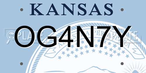 OG4N7Y Kansas License Plate