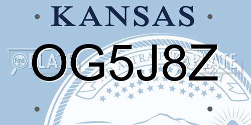 OG5J8Z Kansas License Plate