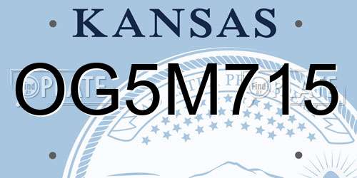 OG5M715 Kansas License Plate