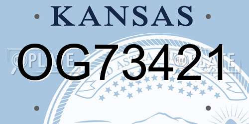 OG73421 Kansas License Plate