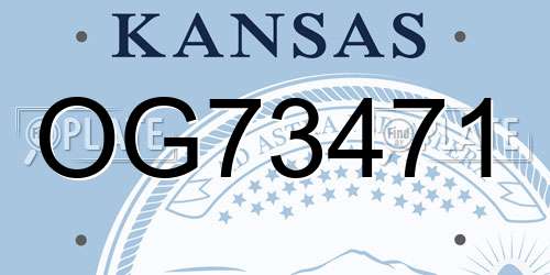 OG73471 Kansas License Plate