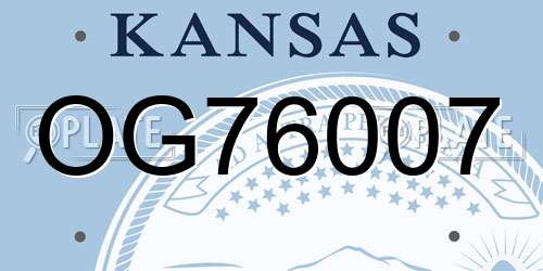 OG76007 Kansas License Plate