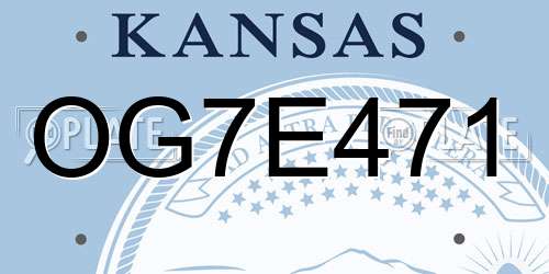 OG7E471 Kansas License Plate