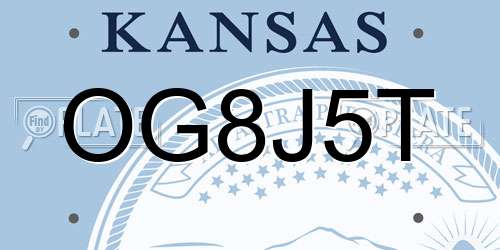 OG8J5T Kansas License Plate