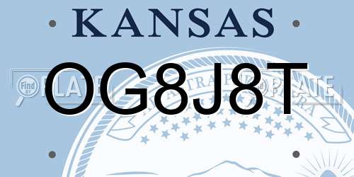 OG8J8T Kansas License Plate