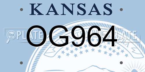 OG964 Kansas License Plate