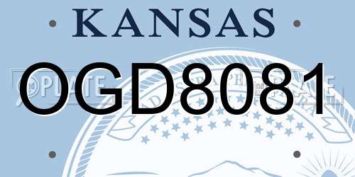OGD8081 Kansas License Plate