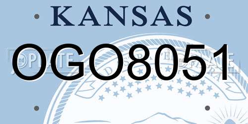 OGO8051 Kansas License Plate