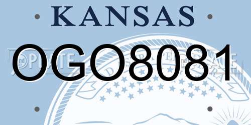 OGO8081 Kansas License Plate