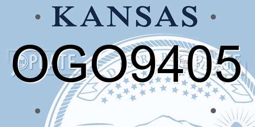 OGO9405 Kansas License Plate