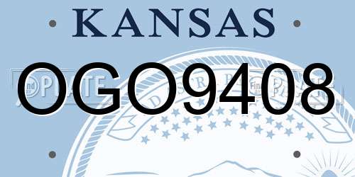 OGO9408 Kansas License Plate