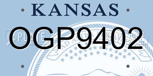 OGP9402 Kansas License Plate