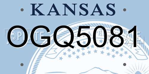 OGQ5081 Kansas License Plate