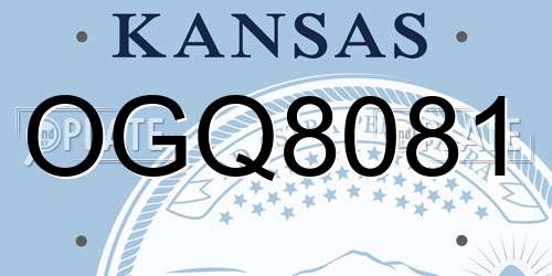 OGQ8081 Kansas License Plate