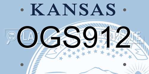 OGS912 Kansas License Plate
