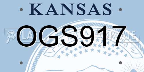 OGS917 Kansas License Plate