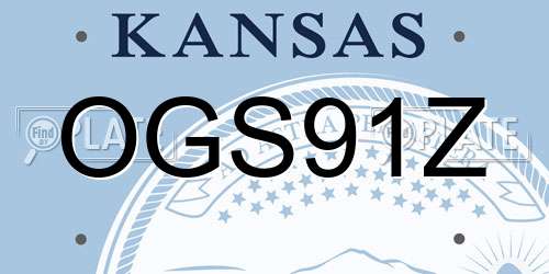 OGS91Z Kansas License Plate