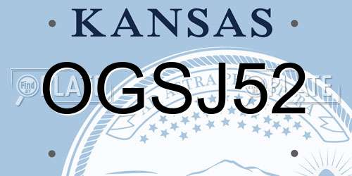 OGSJ52 Kansas License Plate