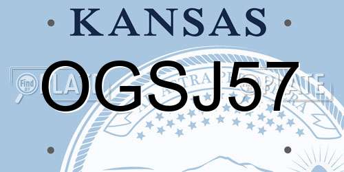OGSJ57 Kansas License Plate