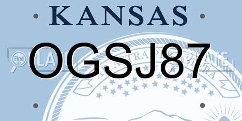 OGSJ87 Kansas License Plate