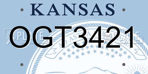 OGT3421 Kansas License Plate