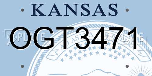 OGT3471 Kansas License Plate
