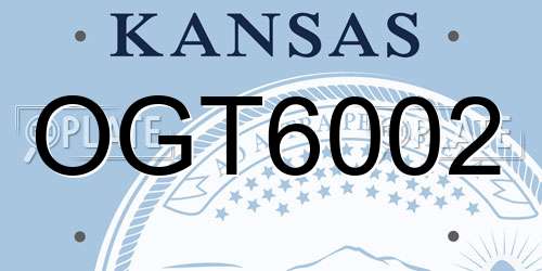 OGT6002 Kansas License Plate
