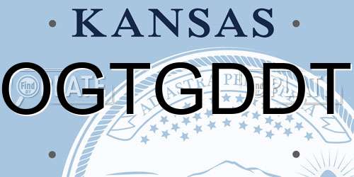 OGTGDDT Kansas License Plate