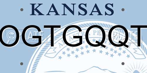 OGTGQQT Kansas License Plate