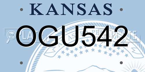 OGU542 Kansas License Plate