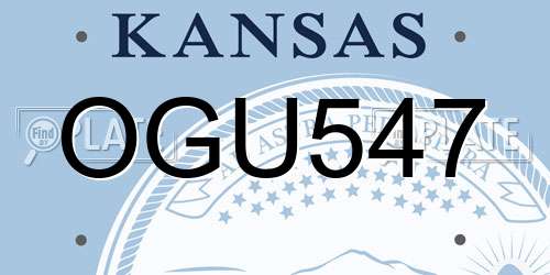 OGU547 Kansas License Plate