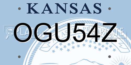 OGU54Z Kansas License Plate