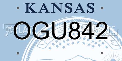 OGU842 Kansas License Plate