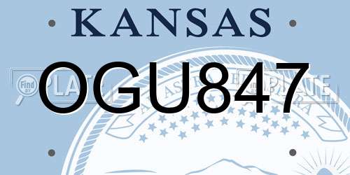 OGU847 Kansas License Plate