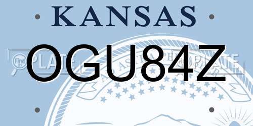 OGU84Z Kansas License Plate