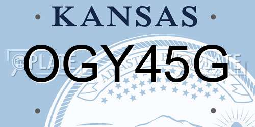 OGY45G Kansas License Plate
