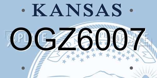 OGZ6007 Kansas License Plate