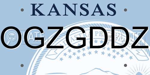 OGZGDDZ Kansas License Plate