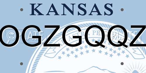 OGZGQQZ Kansas License Plate
