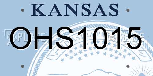 OHS1015 Kansas License Plate